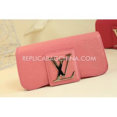 Cheap Louis Vuitton Leather Clutch Wallet Pink