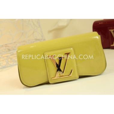 Cheap Louis Vuitton Clutch Yellow Patent Leather Wallet