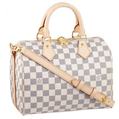 Cheap Louis Vuitton Damier Azur Speedy 25 with Shoulder Strap