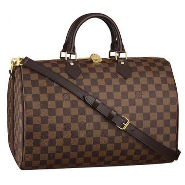 Replica Louis Vuitton Damier Speedy 35 with Shoulder Strap