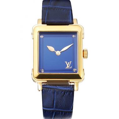 Louis Vuitton Emprise Blue Dial Gold Case Blue Leather Strap  622788