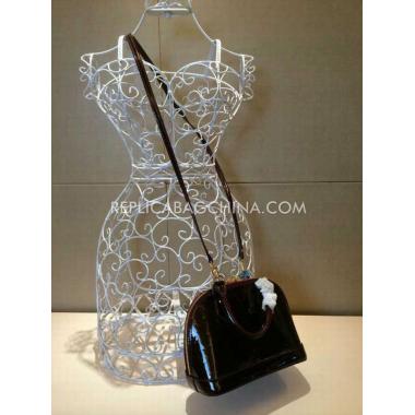 Louis Vuitton Brown Shoulder Bag Handbag Patent Leather Replica