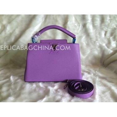 Louis Vuitton Handbag Calfskin Purple