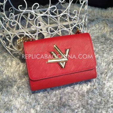 Louis Vuitton Shoulder Bag Red Calfskin Handbag Replica