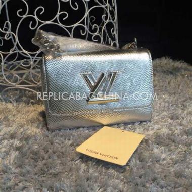 Louis Vuitton Shoulder Bag Handbag Calfskin Silver