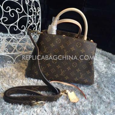 Replica Louis Vuitton Monogram Brown Calfskin Handbag