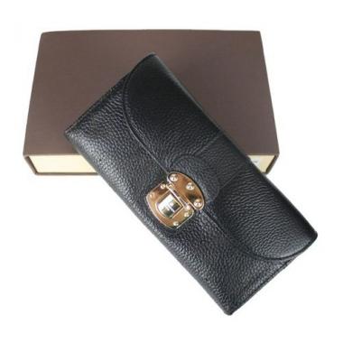 Louis Vuitton Mahina Leather M58135 Black Small Ladies Wallet HM01023