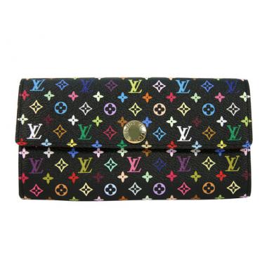 Cheap Louis Vuitton Monogram Multicolore M60005 Black Wallet Ladies