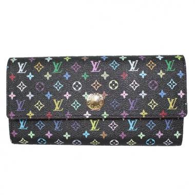 Cheap Louis Vuitton Monogram Multicolore M61734 Black Small Wallet