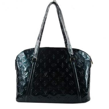 Louis Vuitton Monogram Vernis M91594 Blue Large Ladies Bag