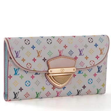 Louis Vuitton Monogram Multicolore M93737 White Small Wallet