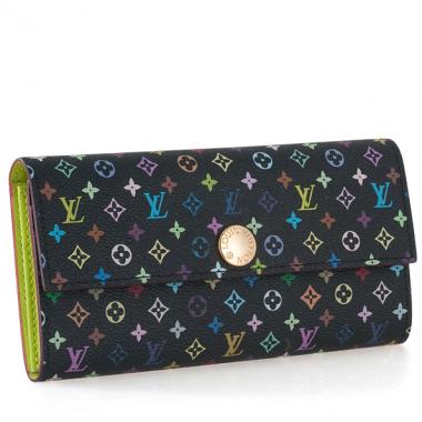 Louis Vuitton Monogram Multicolore M93748 Black Small Ladies Wallet Replica