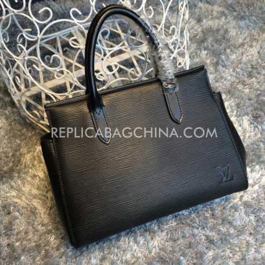 Louis Vuitton Calfskin Marly Handbag Black