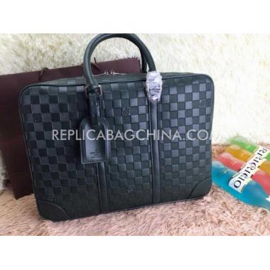 Louis Vuitton Green Briefcase Mens Calfskin Replica