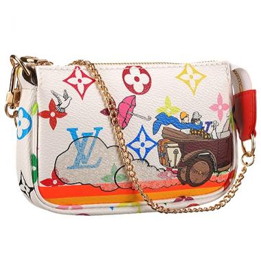 Louis Vuitton Mini Pochette Accessories Evaison White Monogram Canvas