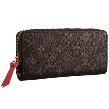 Replica Louis Vuitton Monogram Canvas Zippy Wallet With Rose Leather Zipper Pull 608253