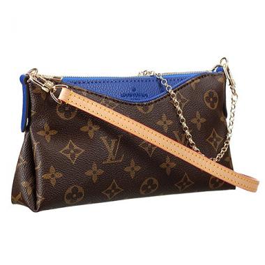 Replica Louis Vuitton Monogram Pallas Clutch Blue 18926642