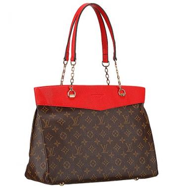 Louis Vuitton Monogram Pallas Shopper Bag Red