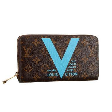 Louis Vuitton Monogram V Motif Zippy Wallet Blue