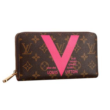 Louis Vuitton Monogram V Motif Zippy Wallet Rose Pink Replica