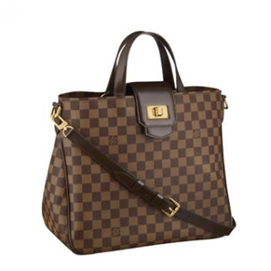 Cheap Louis Vuitton Damier Canvas N41177 Brown Cow Leather 2way