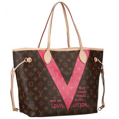 Louis Vuitton Neverfull Monogram V Pink