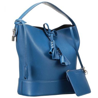 Louis Vuitton New Noe Cuir Nuance Blue Drawstring Bag 607551