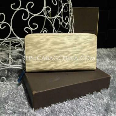 Louis Vuitton Wallet Purse Calfskin Beige