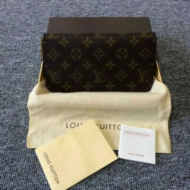 Replica Louis Vuitton Neutral Brown Calfskin Wallet Purse