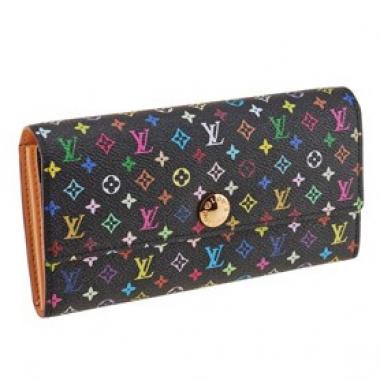 Cheap Louis Vuitton Sarah Wallet Black Murakami