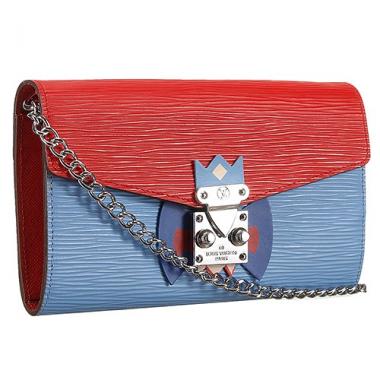 Louis Vuitton Tribal Mask Chaine Wallet Epi Red Blue