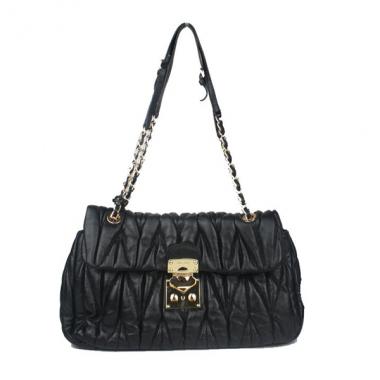 Replica Miu Miu  5303 Ladies Lambskin Black Handbag