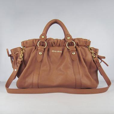 Miu Miu  58008 Ladies Cow Leather Coffee Handbag