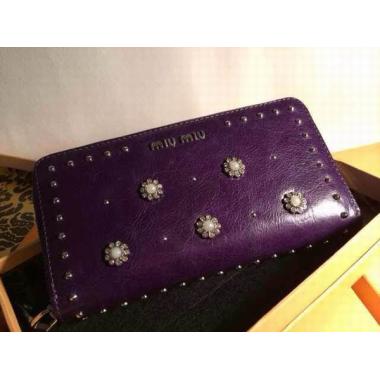 Miu Miu Clutch Wallet Lambskin Purple