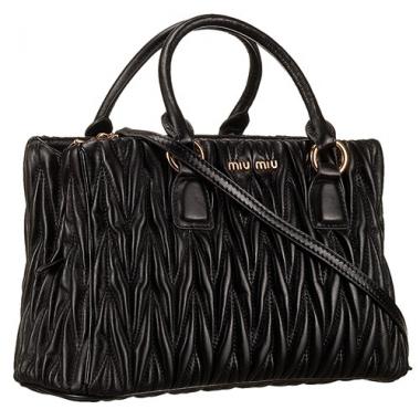 Miu Miu Matelasse Tote Black Replica