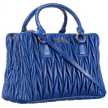 Miu Miu Matelasse Tote Blue