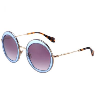 Cheap Miu Miu Noir Light Blue Full Circle Round Frames Sunglasses 307884