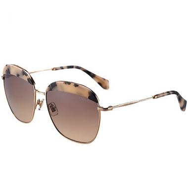 Miu Miu Oversized Square Half Frames Printed Sunglasses 307898