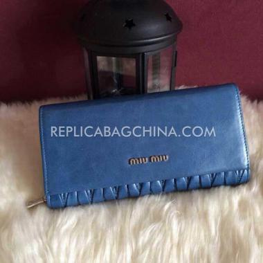 Miu Miu Purse Wallet Calfskin Blue