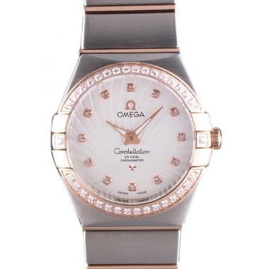 Omega Constellation Rose Gold Diamond Bezel Two Tone Band  621487