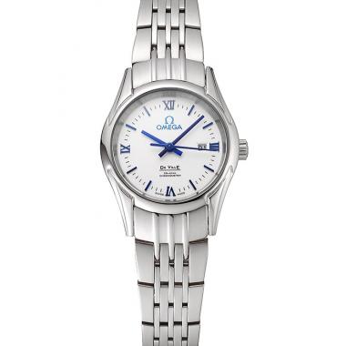 Omega De Ville Ladies White Dial Stainless Steel Case And Bracelet 1453790 Replica