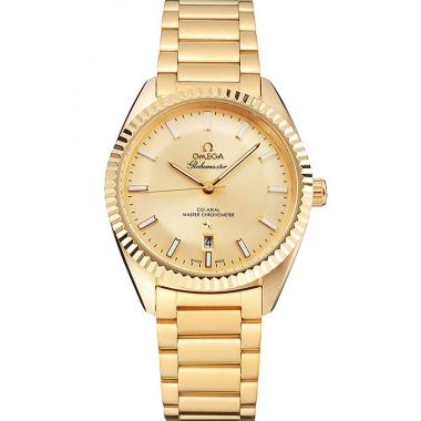 Omega Globemaster Gold Dial Gold Case And Bracelet