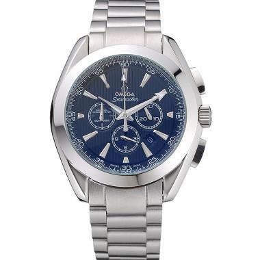 Omega Seamaster Aqua Terra Chronograph Blue Dial Stainless Steel Bracelet   622528 Replica