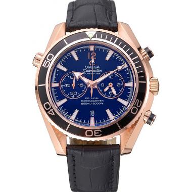 Omega Seamaster Planet Ocean Chronograph Ceragold Black Dial  622391