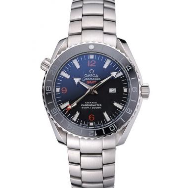 Omega Seamaster Planet Ocean GMT Black Dial Stainless Steel Band   622392