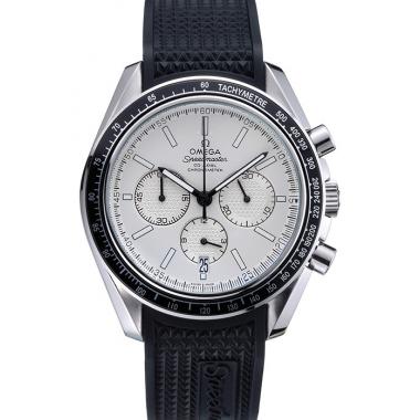 Omega Speedmaster Black Rubber Strap White Dial  622040 Replica