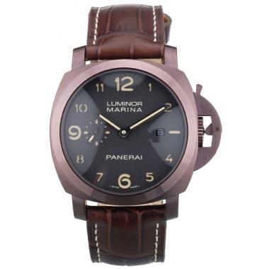 Panerai  Luminor Brown Leather Strap Black Dial 80161