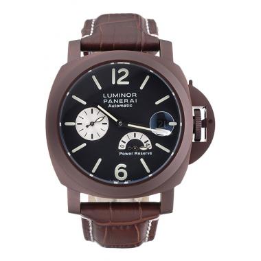 Panerai  Luminor Brown Leather Strap Black Dial 80163