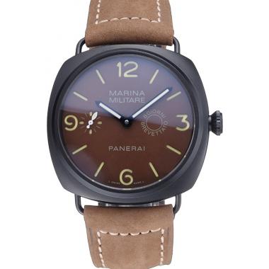 Panerai Luminor Marina Militare Ion Plated Stainless Steel Bezel Khaki Bracelet  622319