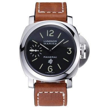 Panerai Luminor Marina Stainless Steel Bezel Brown Leather Bracelet  622313